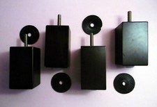 Cztery (4) Uratowane drewniane drewniane drewniane nogi mebli dekoracyjnych - wysokość 3,25 cala