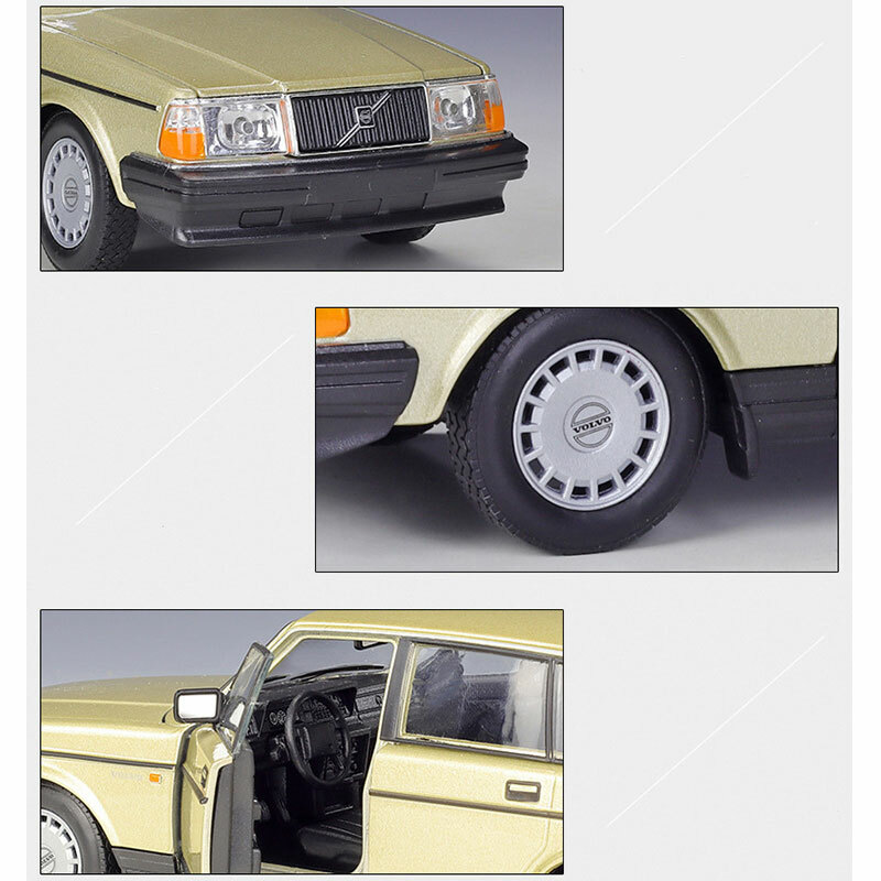 1:24 Volvo 240 GL Model Car Diecast Vehicles Doors Open Turning