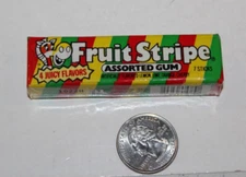 VTG SEALED 1989 Fruit Stripe Assorted Pack Bubble Gum Candy NM 1980s Yipes Zebra