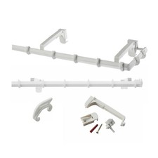 VALANCE TRACK PVC Curtain Valance Rail set, with Brackets and Gliders, White