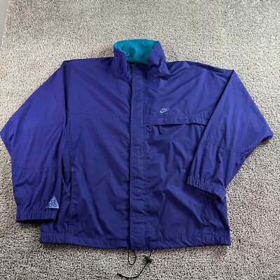 VINTAGE Nike ACG Jacket Mens XL Blue All Conditions Gear F.I.T Windbeaker 90s