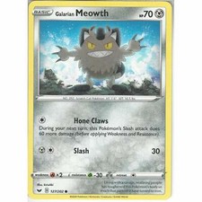 127/202 Galarian Meowth | Common Card | Pokemon TCG Sword & Shield Base Set S&S