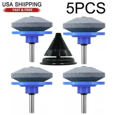 5PCS Lawn Mower Blade Balancer Kit Sharpener For Garden Grinder Stone Drill Tool