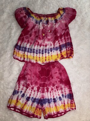 Toddler Girl Sz. 3 Two Pc. Lightweight Tie Dye Outfit. Soft, Adorable 