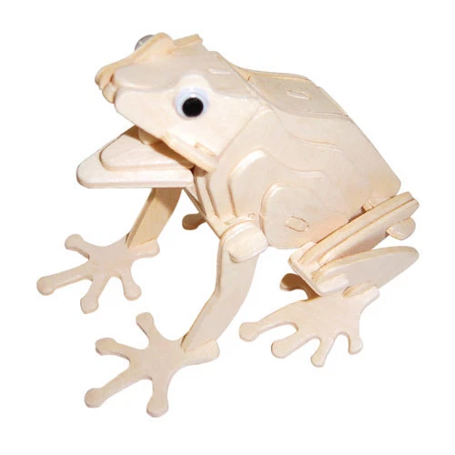 ETNA ILAWA Frosch 3D Holzbausatz Lurch Kröte Unke Holz Tier Steckpuzzle Kinder Holzpuzzle