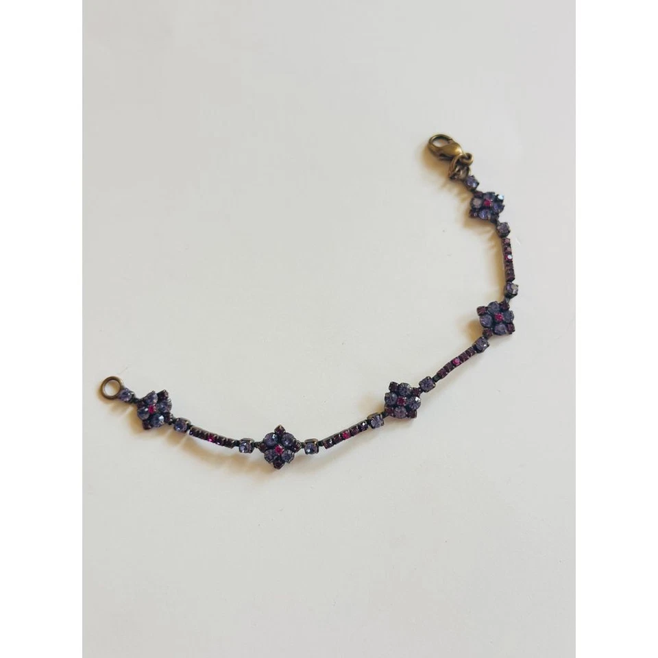 Pulsera Sorrelli Cristal Swarovski Estrás Flor Floral Bronce Diseñador Foto 4 de 4