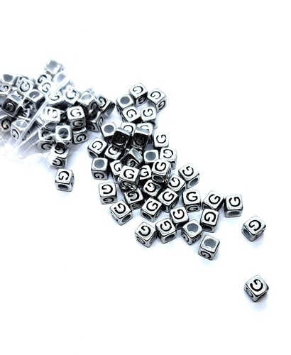 50/100 piezas cubo de plata 6 mm letras letras individuales y mixtas - Imagen 11 de 32