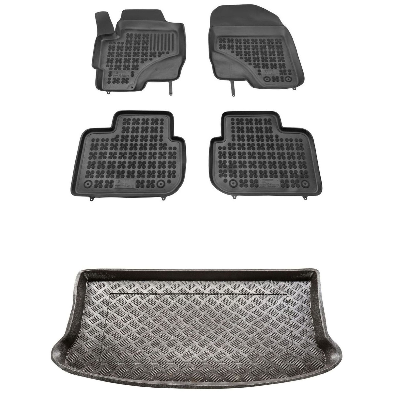 Jeu de tapis de coffre en PE et sol pour Mitsubishi Colt RX23012315-1 noir