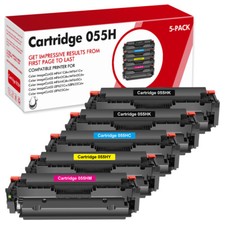 5 Pack With Chip Toner for Canon 055H imageCLASS LBP664CX MF741Cdw MF743Cdw
