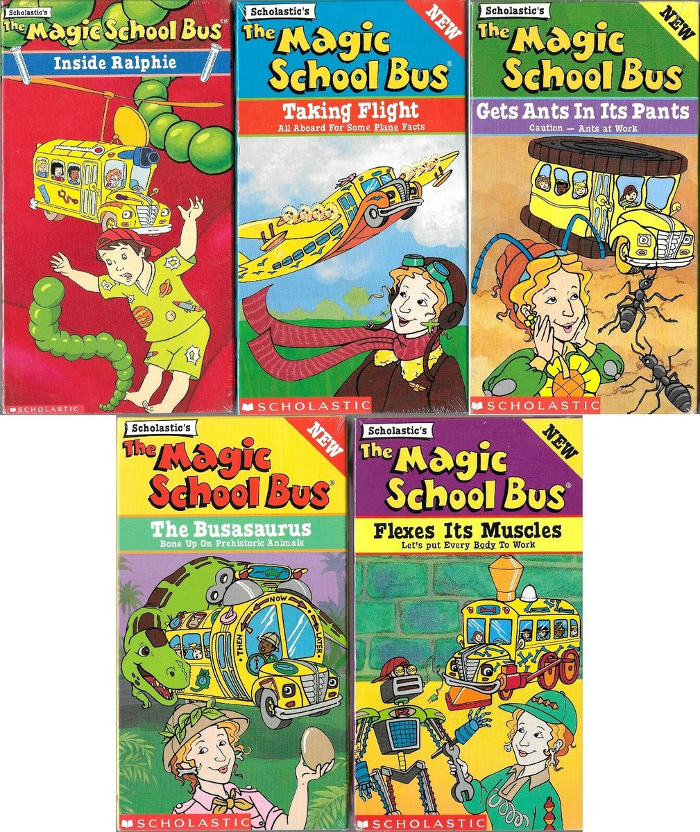 Magic School Bus VHS Lot 5 Sealed Video Tapes Gets Ants; Flexes