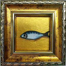 Sardine original painting Fish Painting Seafood Art Sardine Still life Mini Art