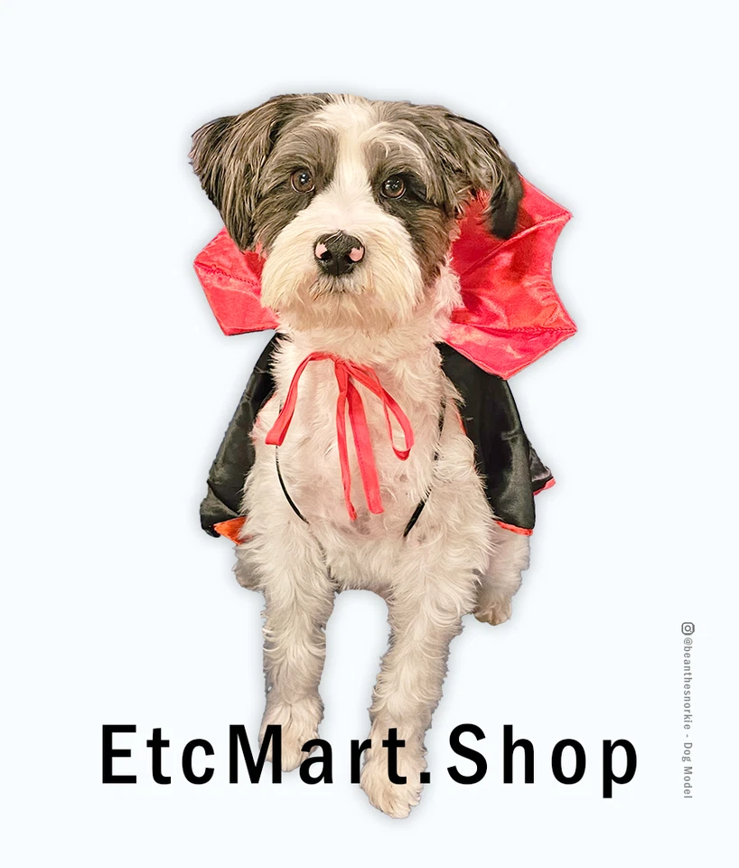 Mascota Vampiro Capa Cachorro Gato Disfraz Diablo Mago Fiesta Ropa Talla Única Foto 2 de 3