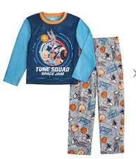 Boy  s SPACE JAM TUNE SQUAD Fleece Top  Pants Pajama Set Size 4 NWT