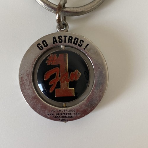 Houston Astros Vintage Number 1 Fan Go Astros! Metal Keychain Key Ring 2000 - Picture 2 of 8