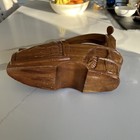 Vintage Hand Carved Wood Hawaii Island Hut Shoe Clog Wine Bottle Rest Holder — photo 7
