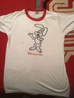 White vintage 80s Trix Rabbit cereal shirt, sz M, with red-trimmed collar and “Trix are for Kids!” text on front.