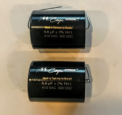 PAIR TWO Mundorf MCap Supreme Aluminum Capacitor 6.8 uf 6.80 mfd uf 600VDC