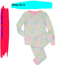 Sleep On It Girls Rainbow Leapord Soft Snug Fit 2-Piece Pajama Sleep Set, 10