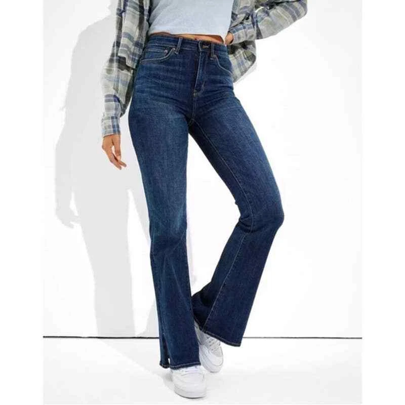 American Eagle Super Hi Rise Flare Jeans Blue 6 eBay