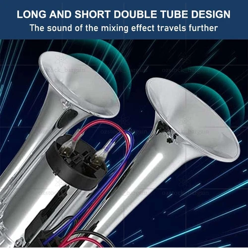 600DB 12V Car Air Horn Kit Loud Speaker Dual Trumpet Compressor Truck Vehicle Oz - Picture 7 of 12