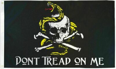 3x5FT ''Don't Tread On Me'' Pirate Flag Jolly Roger Skull Gadsden Fast Ship 100D