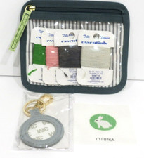 Planet Earth Grey Key fob Needlepoint Kit with Bunny Rabbit Insert, threads, bag