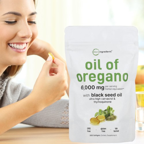 Oil of Oregano Softgels with Black Seed Oil - 6000mg Oregano Oil - Foto 4 di 6