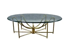 Mastercraft Faux Bamboo Brass & Glass Coffee Table