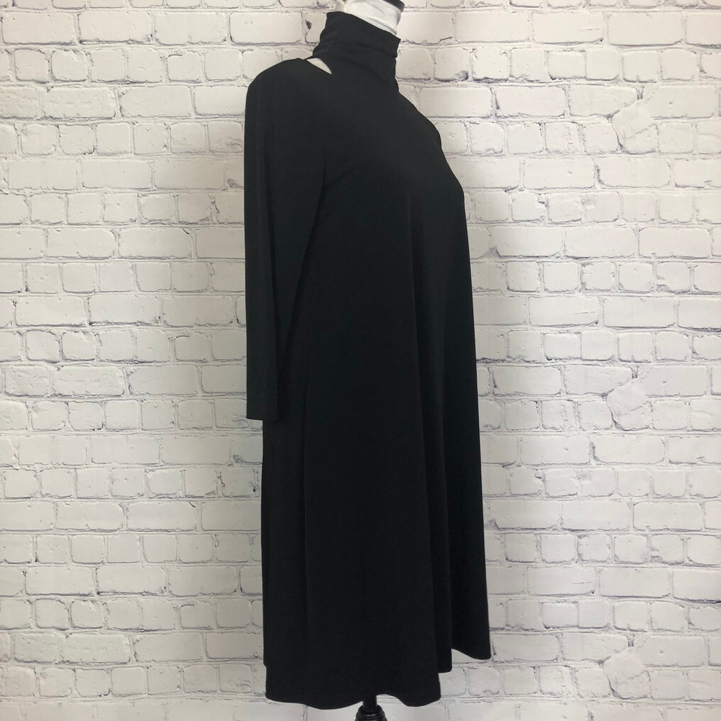 NWT Clara Sunwoo Stretch Knit Dress Size XS Black Turtleneck