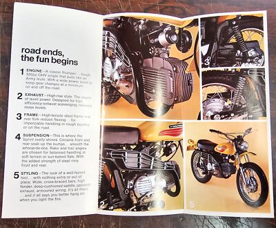 VTG Original 1972 Harley-Davidson Sprint SX 350cc NOS AMF Brochure
