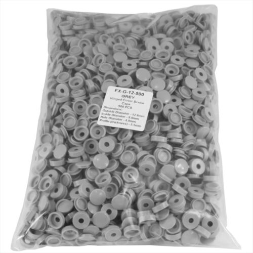 20 COLOUR SMALL PLASTIC HINGED SCREW FOLD OVER COVER CAPS 6g/8g Gauge M3.5 & M4 - Picture 40 of 81