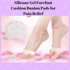 1Pair Silicone Gel Insoles Pads Cushions Forefoot Pain Washable Non-slip