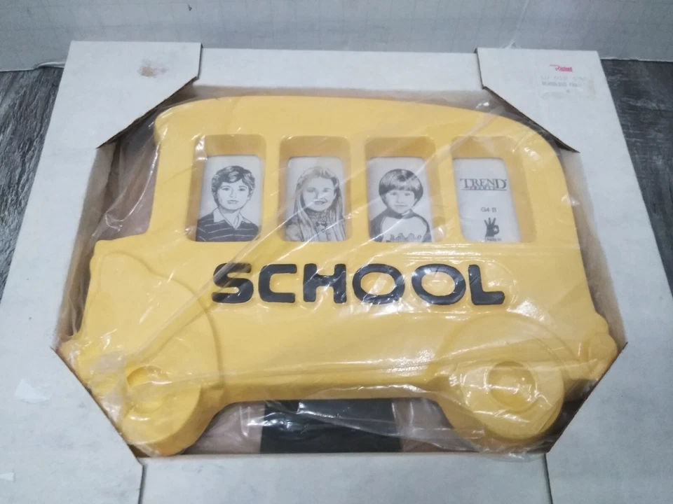 Marco de fotos amarillo autobús escolar cerámica vintage años 60 70 trend (4 fotos pequeñas) EE. UU. Foto 2 de 4