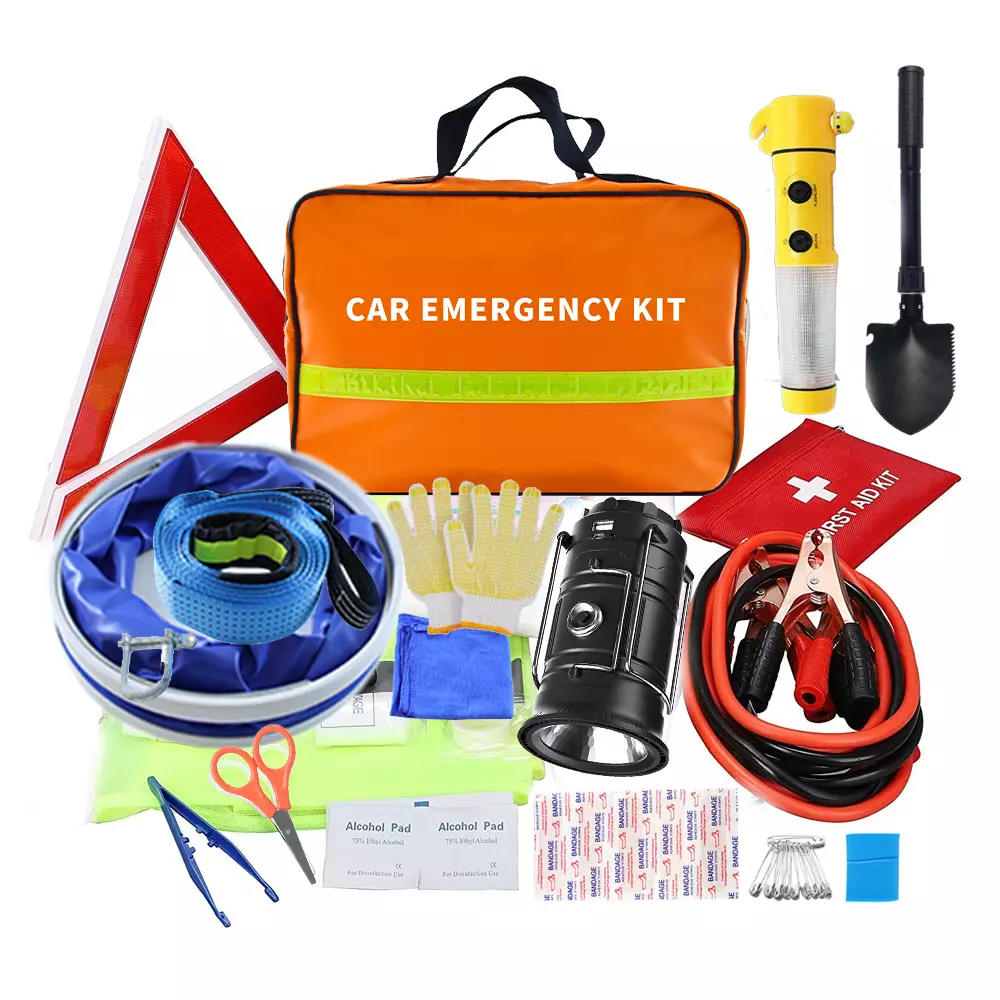 Auto Emergency Kit Set Car Tool Bag Vehicle Safety Kit Portable Roadside  Temroad