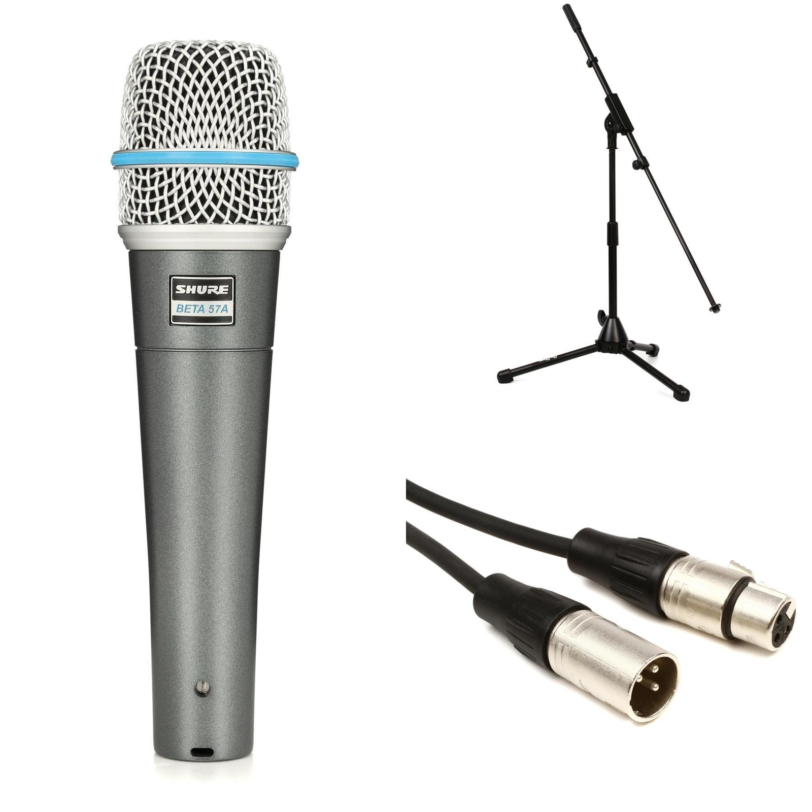 Комплект инструментальных микрофонов Shure Beta57A с подставкой и кабелем