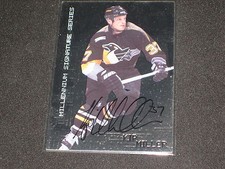 KIP MILLER  PENGUINS 1999 NHL CERTIFIED HAND SIGNED AUTOGRAPHED CARD