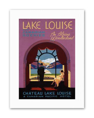 Lake Louise Rocky Mountains Kanada Vintage Reise Leinwand Kunstdruck