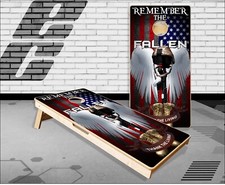 Fallen Hero's Flag Patriotic Cornhole Boards Bean Bag Toss Game