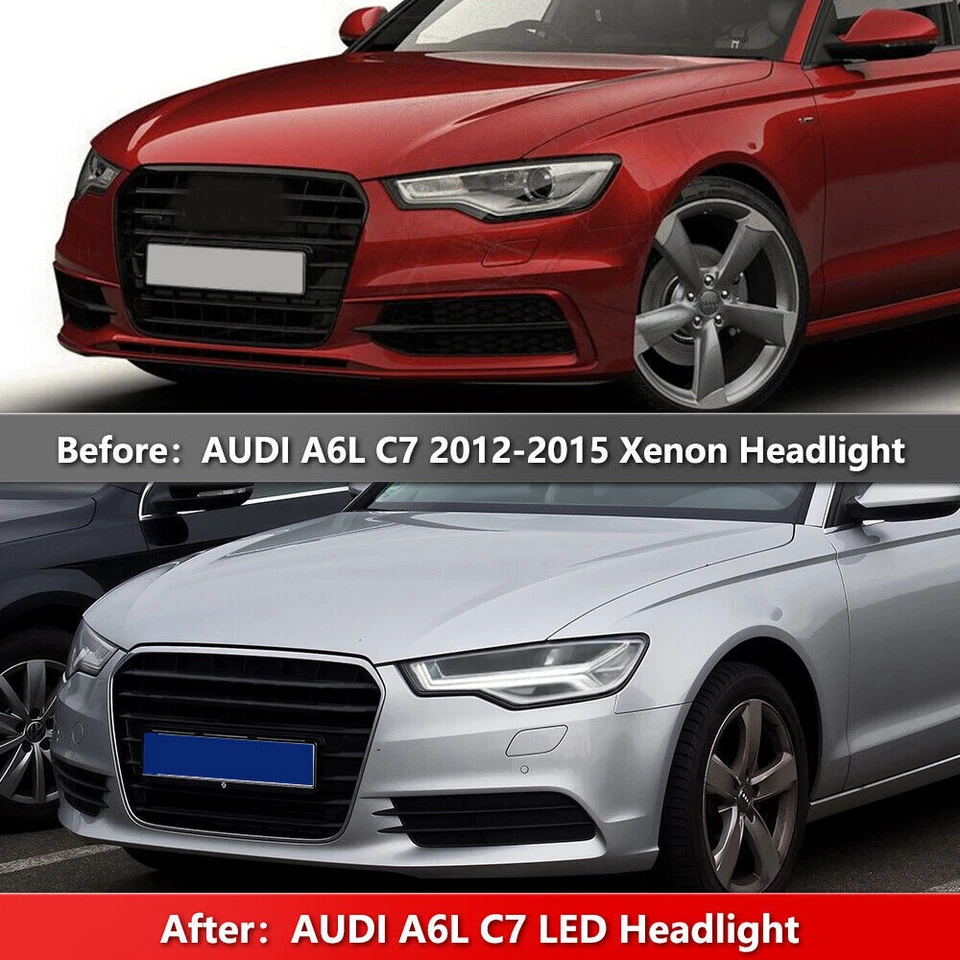 Conjunto de faros de xenón para Audi A6 S6 C7 2012-2018 Facelift a LED Foto 3 de 4