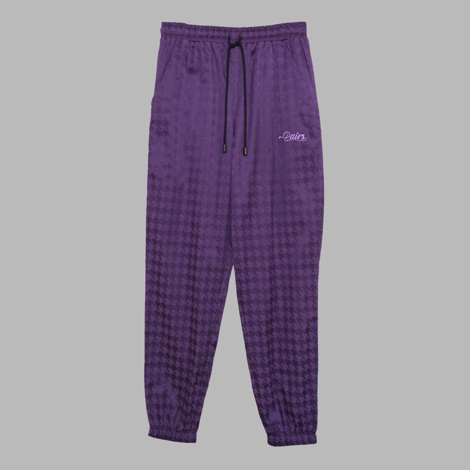 Pairs Purple Houndstooth Patterned Joggers Trousers | Medium | W28 | RRP £110