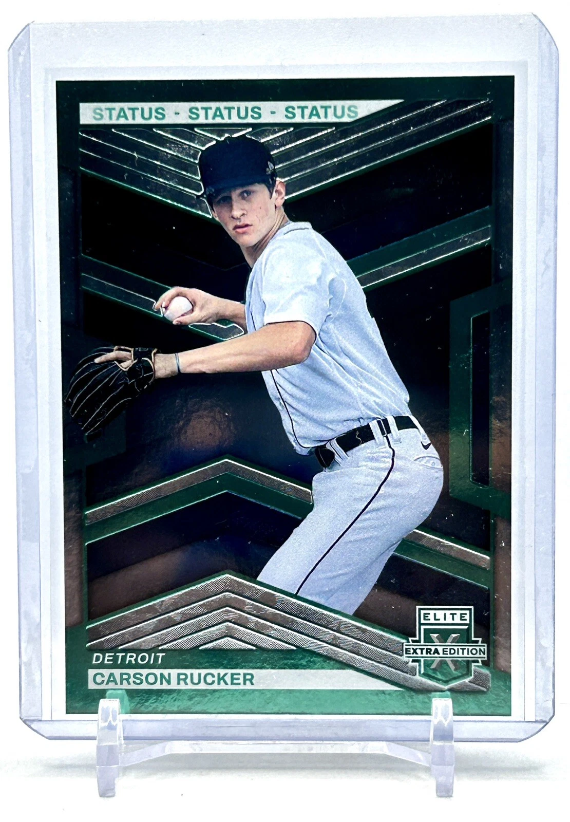 2023 Panini Elite Extra Edition Carson Rucker #108 Status Green /499 Tigers RC
