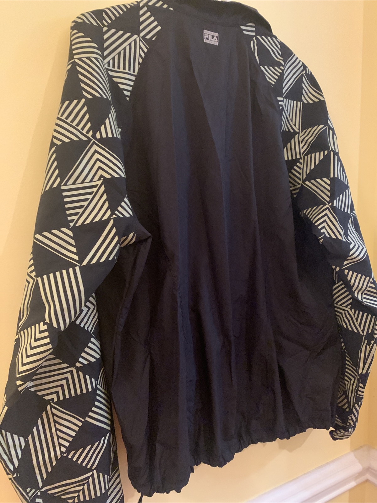 FILA Giacca a vento donna nero verde corsa jogging full zip XL