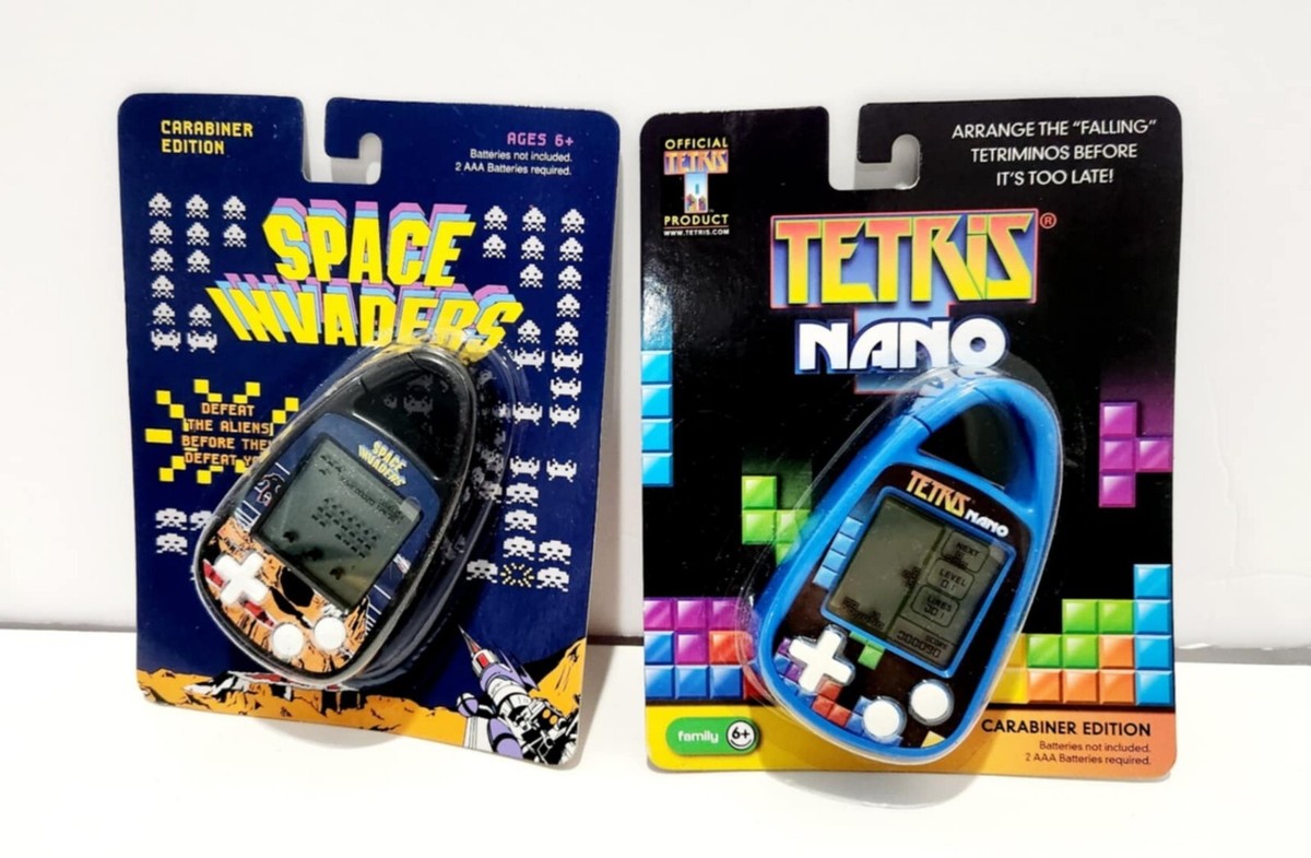 TETRIS Nano & Space Invaders Handheld Electronic GAME Clip-on