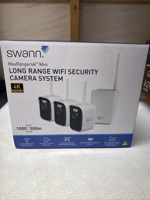 Swann MaxRanger Mini 4K Wireless Security System, 3-Pack