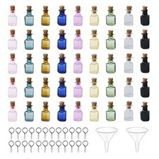 45 Pcs 2ml Mini Colored Glass Square Potion Bottles 9 Colors