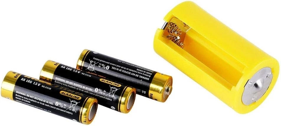 8 Pcs AA to Size D Battery Adapters Converter Cases Plastic Parallel Yellow - Image 2 of 4