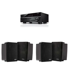 RX-V385 5.1 Channel 4K AV Receiver w/ ( 2 Pair ) Kicker KB6B 2-Way Full Range...