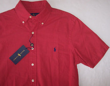 NWT Polo Ralph Lauren MUTED RED Garment-Dyed Oxford Shirt Men's S NAVY BLUE PONY