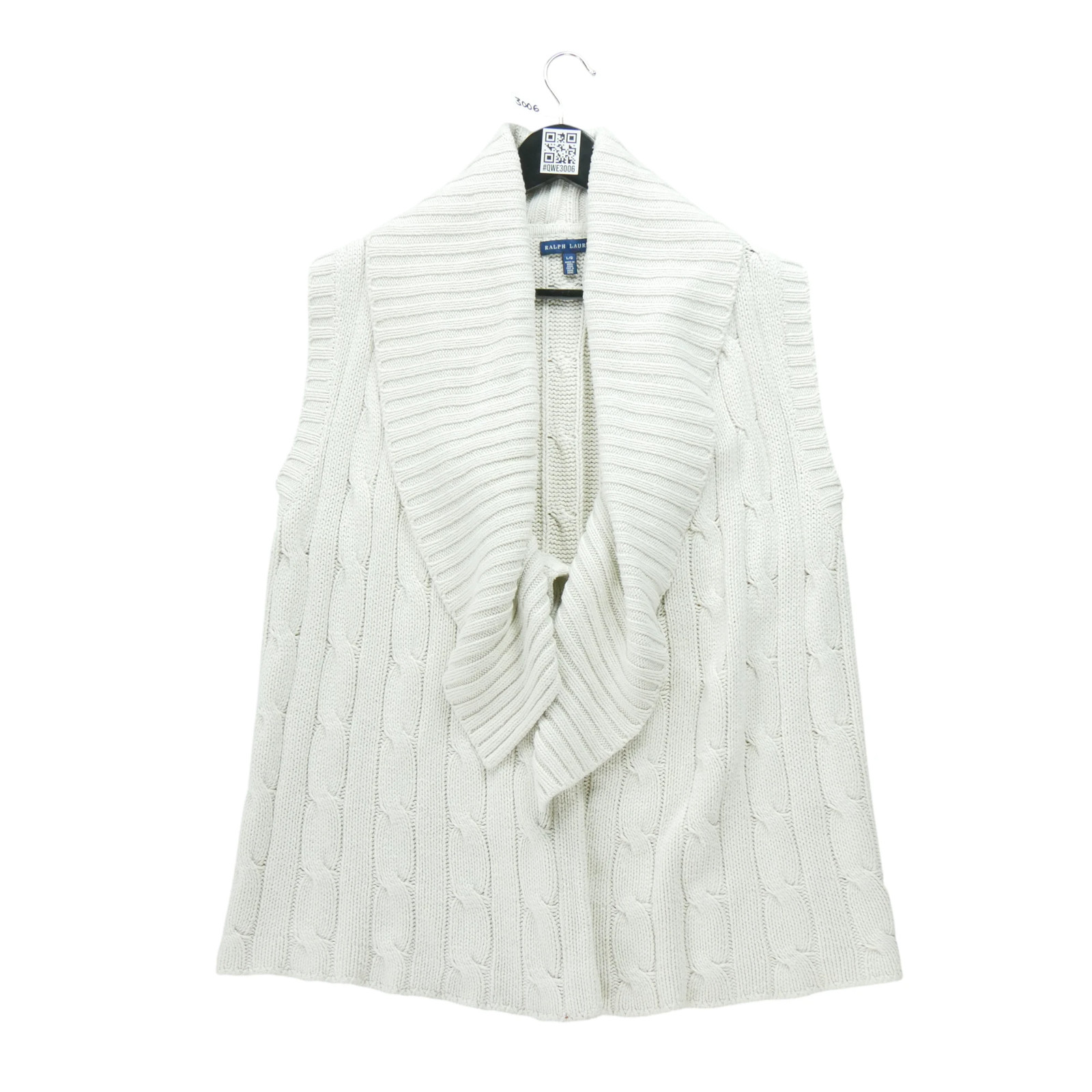 Lauren Ralph Lauren Chalecos de Mujer 100% Seda Blanca Talla L #QWE3006