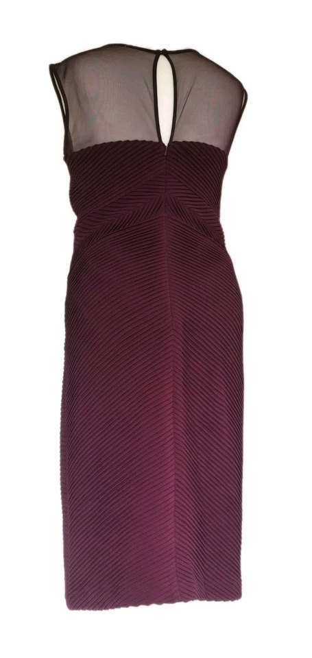Andrew Marc Women's Size 10 Burgundy Dress Polyester Spandex V-NECK Sleeveless   — 第 4/4 张图片